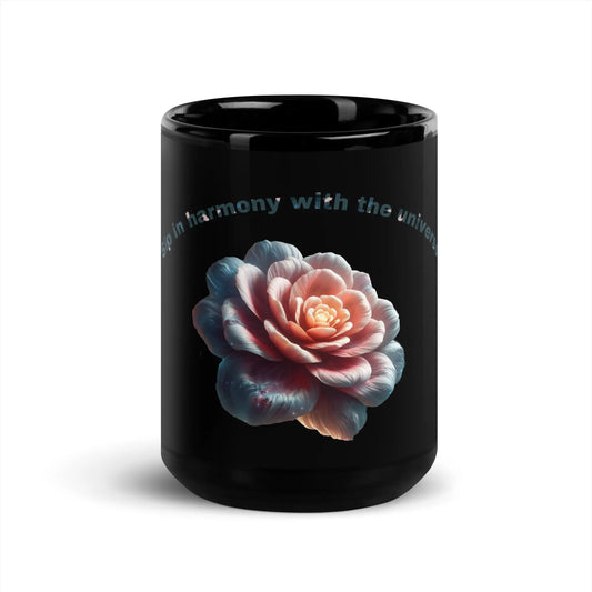 Uranian Harmony Black Glossy Mug - Quantum Captures